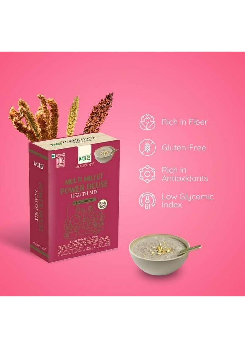 Mil8 Health Mix Powerhouse & Flour Little Millet Combo (300Gram-300Gram) Nutritious, Delicious And Healthy Breakfast Solution - Indya