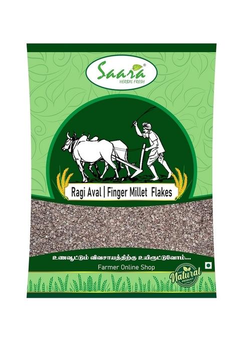 Saara Herbal Fresh Ready To Cook Ragi Flakes 1Kg | Natural Finger Millet Aval | Healthy Millet Breakfast Flakes