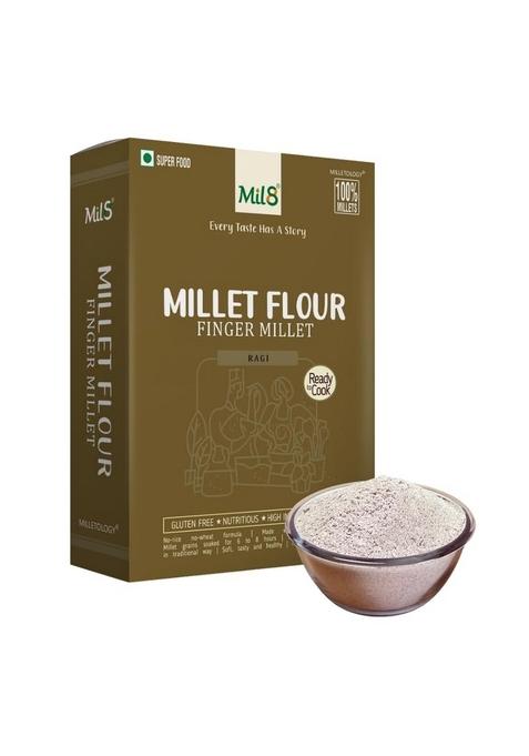 Mil8 Finger Millet Flour High - 300G |Ready To Cook |Fiber And Nutritious Ragi/Mandua/Kezhvaragu/Mandia/Taidalu/Kodra/Ragula/Nachni Aata|Gluten Free | Healthy Everyday Cooking