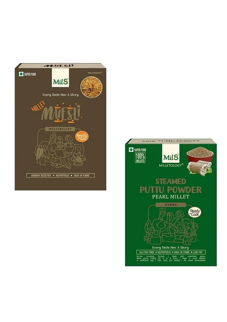 Muesli & Puttu Powder Pearl Millet Combo (100Gram-300Gram) Nutritious, Delicious And Healthy Breakfast Solution