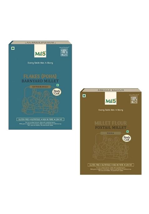 Mil8 Flakes (Aval) Barnayard & Flour Foxtail Millet Combo (200Gram-300Gram) Nutritious, Delicious And Healthy Breakfast Solution