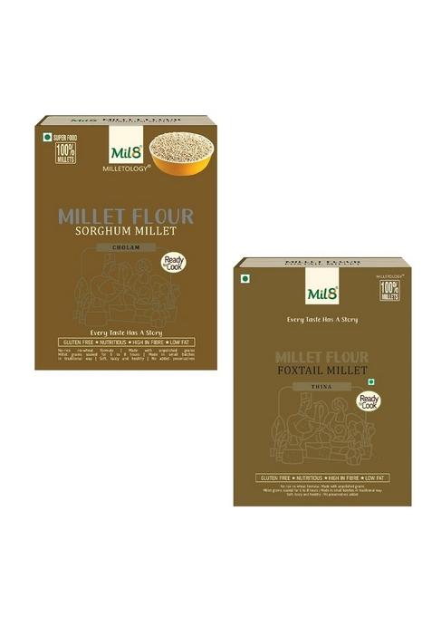 Mil8 Flour Sorghum & Flour Foxtail Millet Combo (300Gram-300Gram) Nutritious, Delicious And Healthy Breakfast Solution