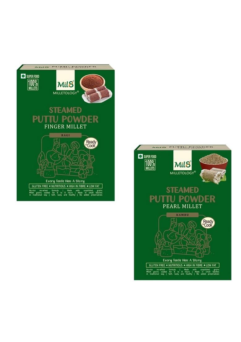 Mil8 Puttu Powder Finger & Puttu Powder Pearl Millet Combo (300Gram-300Gram) Nutritious, Delicious And Healthy Breakfast Solution