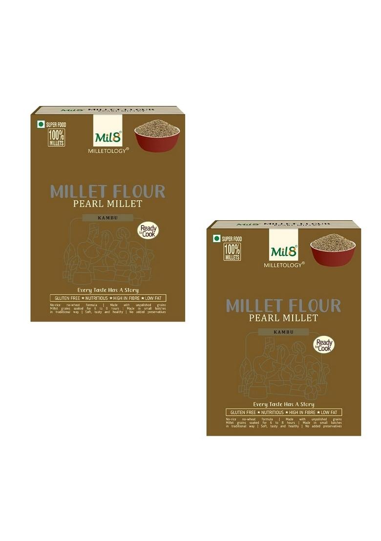 Mil8 Flour Pearl & Flour Pearl Millet Combo (300Gram-300Gram) Nutritious, Delicious And Healthy Breakfast Solution
