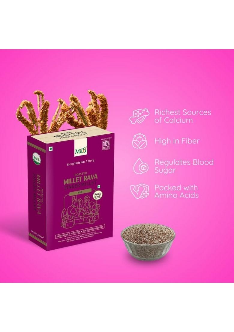 Mil8 Rava Finger & Flour Finger Millet Combo (300Gram-300Gram) Nutritious, Delicious And Healthy Breakfast Solution