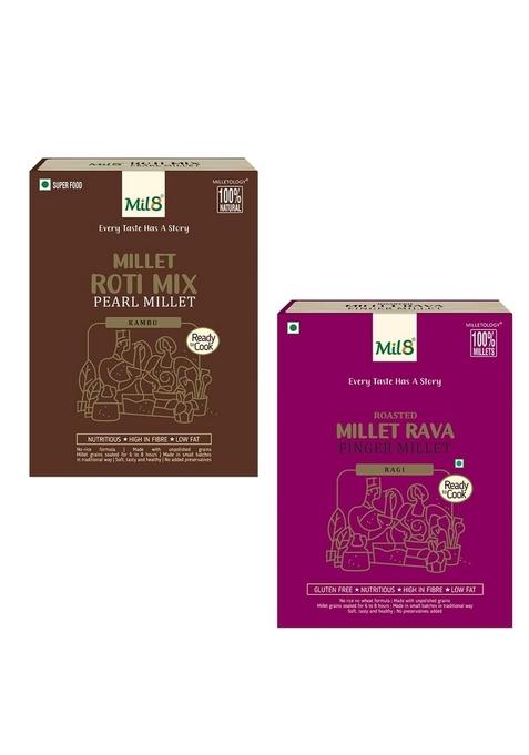 Mil8 Rotimix Pearl & Rava Finger Millet Combo (300Gram-300Gram) Nutritious, Delicious And Healthy Breakfast Solution
