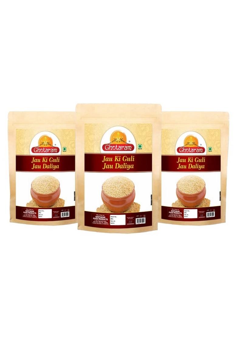 Ghotaram Yava Barley Dalia | Java Jo Jau Ka Daliya | Jav Cevad Javegodhi Porridge Daliya | Baali Arisi Barliyarishi Khichdi Daliya | Cheno Daliyo-720G(Pac 3X 240G)