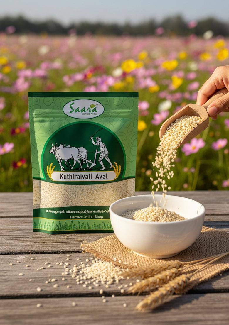 Vs Products Barnyard Millet Flakes 1Kg | Kuthraivali Millet Flakes| Traditional Poha