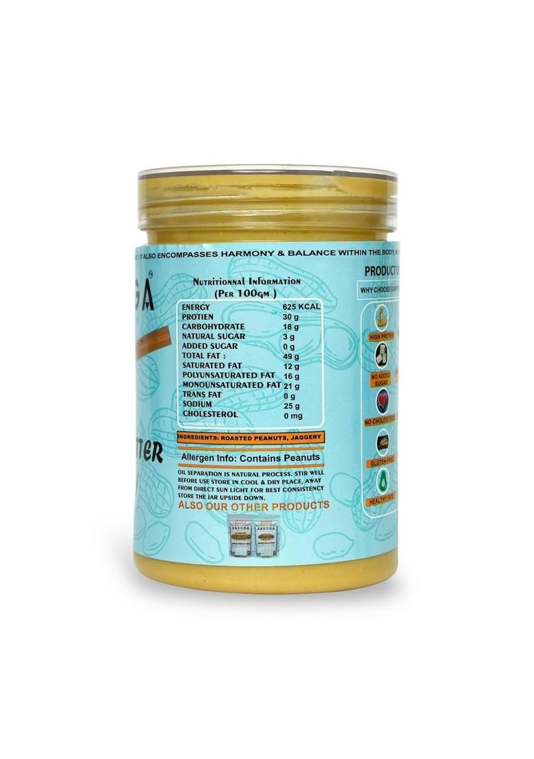 Aaroga Peanut Butter Creamy | Protein-Rich Spread | Roasted Peanuts | No Added Sugar | 400G Jar