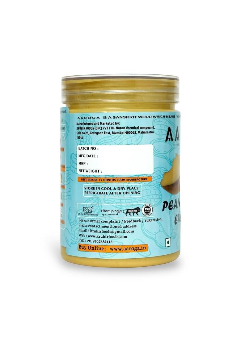 Aaroga Peanut Butter Creamy | Protein-Rich Spread | Roasted Peanuts | No Added Sugar | 400G Jar