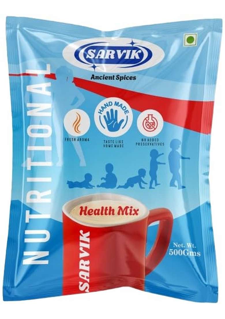 Sarvik Health Mix 500G, All Natural Nutrition Drink With 16 Ingredients, Zero Sugar. 100% Natural Nutrition - Indya