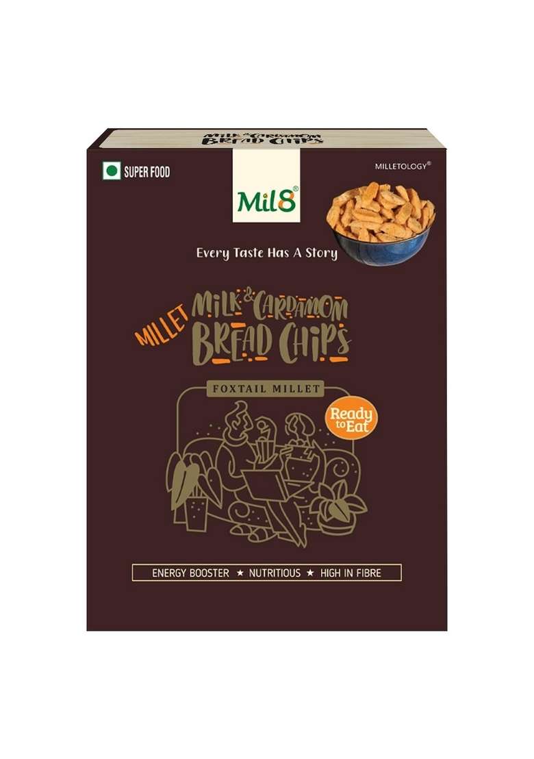 Mil8 Bread Chips Milk And Cardamom & Puttu Powder Sorghum Millet Combo (40Gram-300Gram) Nutritious, Delicious And Healthy Breakfast Solution - Indya