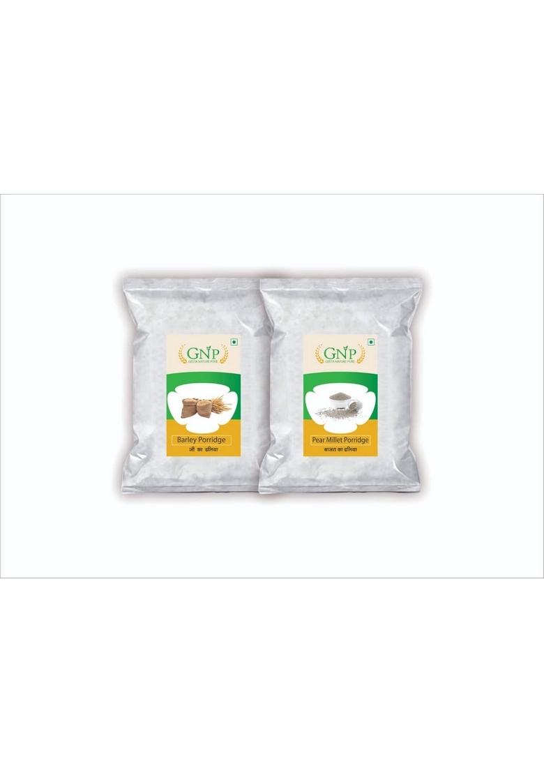 Geeta Nature Pure Barley Porridge/Jau Daliya (500G) & Bajra Daliya (500G) Pack Of 2