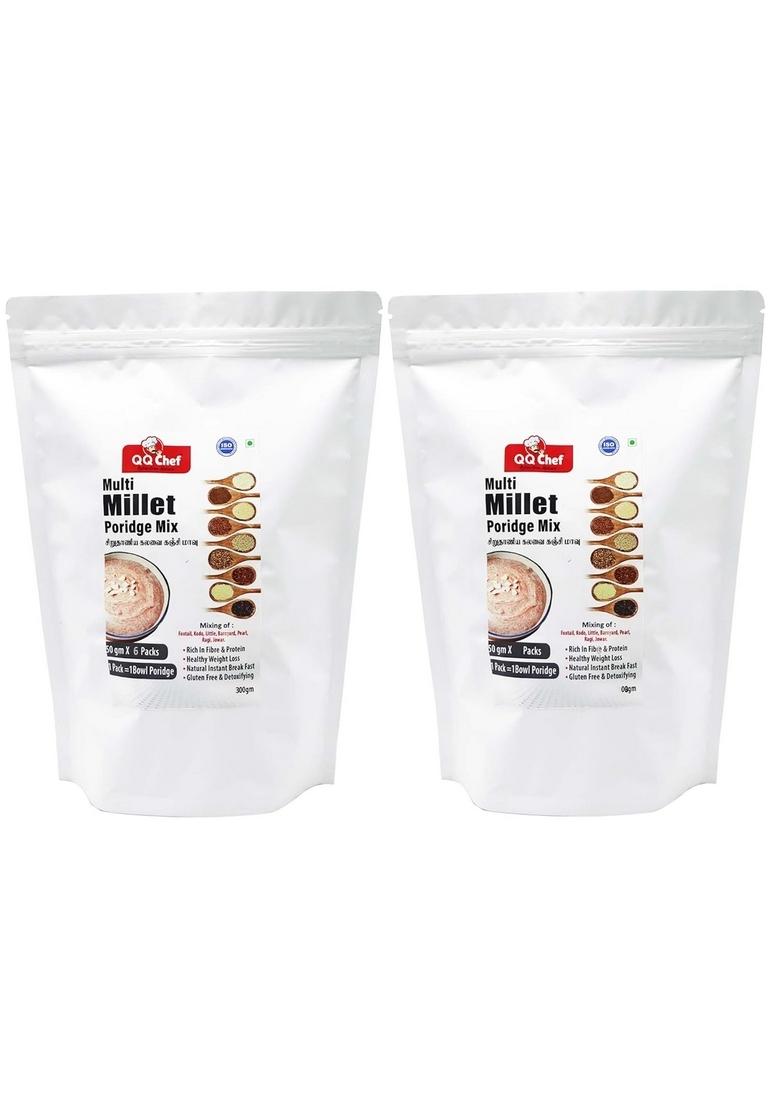 Qq Chef Multi Millet Porridge Mix | 600Gm (50Gm X 12 Packs) Healthy Breakfast