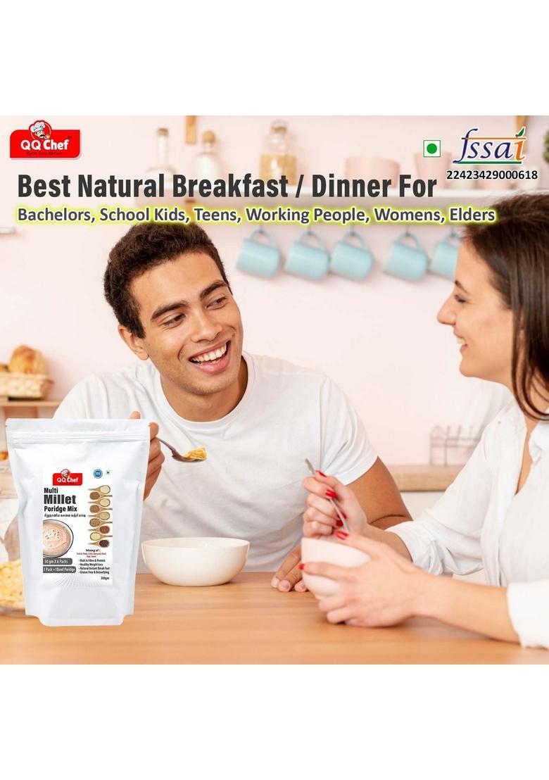 Qq Chef Multi Millet Porridge Mix | 600Gm (50Gm X 12 Packs) Healthy Breakfast