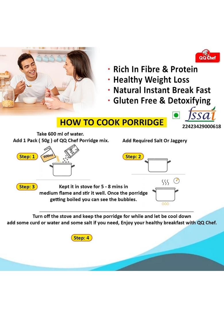 Qq Chef Multi Millet Porridge Mix | 600Gm (50Gm X 12 Packs) Healthy Breakfast