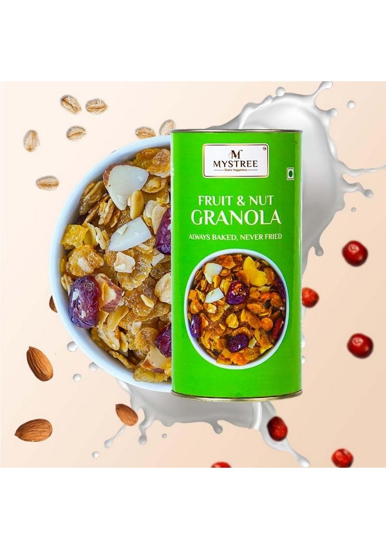 Mystree Fruit And Nuts Granola 160G -| Fiber-Rich Breakfast Cereal | Healthy Mixed Fruit & Nut Granola | Source Of Energy | Ideal For A Healthy And Energizing Breakfast | Nutritious And Delicious Start To Your Day