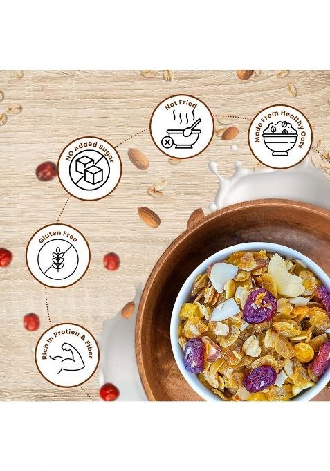 Mystree Fruit And Nuts Granola 160G -| Fiber-Rich Breakfast Cereal | Healthy Mixed Fruit & Nut Granola | Source Of Energy | Ideal For A Healthy And Energizing Breakfast | Nutritious And Delicious Start To Your Day