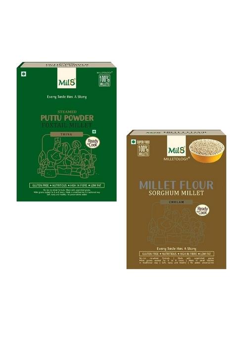Puttu Powder Foxtail & Flour Sorghum Millet Combo (300Gram-300Gram) Nutritious, Delicious And Healthy Breakfast Solution