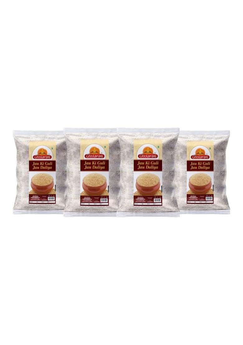 Ghotaram Home Made Barley Jau Guli Dalia Daliya Porridge/Pure Broken Sprouted Barley Jau/Organic Barli Arisi/Cracked Jav Barley Jau No Additives Or Preservatives/Unadulterated-960G(Pac 4X 240G) - Indya