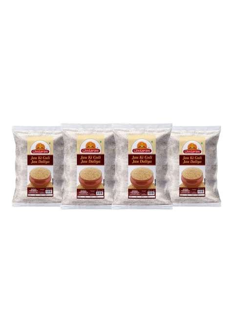 Ghotaram Home Made Barley Jau Guli Dalia Daliya Porridge/Pure Broken Sprouted Barley Jau/Organic Barli Arisi/Cracked Jav Barley Jau No Additives Or Preservatives/Unadulterated-960G(Pac 4X 240G)