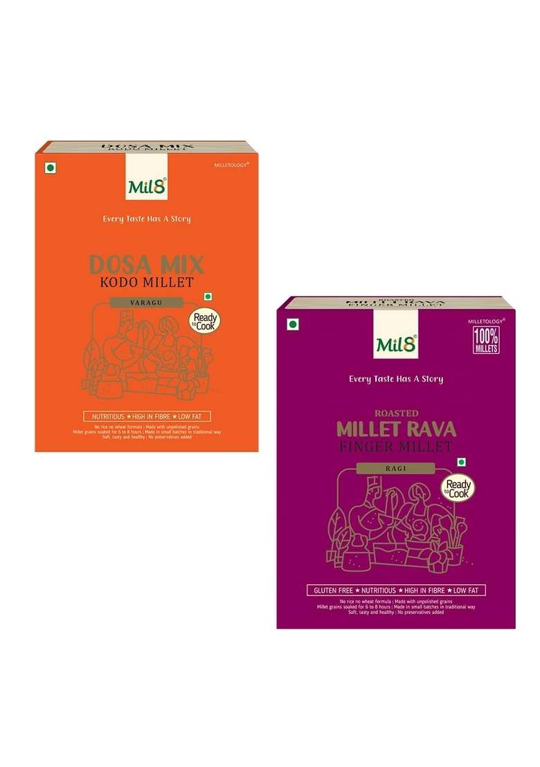 Dosamix Kodo & Rava Finger Millet Combo (300Gram-300Gram) Nutritious, Delicious And Healthy Breakfast Solution - Indya