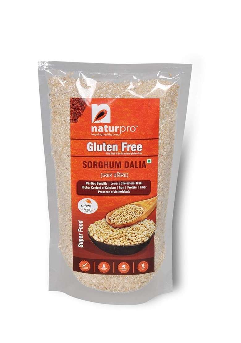 Naturpro Desi Jowar Dalia (Sorghum Dalia) - 400 Gms | Gluten-Free Millet For Heart Health | High In Calcium, Iron, Protein & Fiber | Lowers Cholesterol | Antioxidant-Rich Superfood (Pack Of 3) - Indya