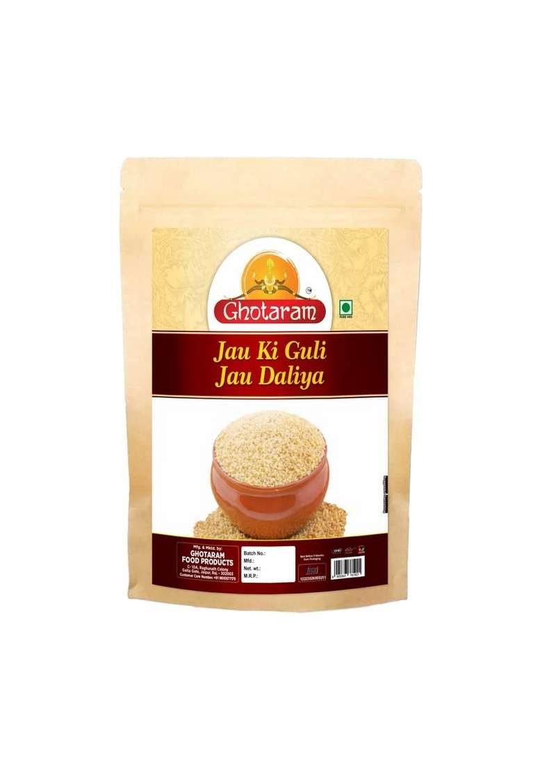 Ghotaram Low Gi Daliya Jau Barley Dalia Porridge Vegan Fresh Natural | Nutritious Broken Cracked Jao Jau | Sprouted Cracked Joo Daliya/Energy-Boosting Javh Jao Ka Daliya-480G - Indya
