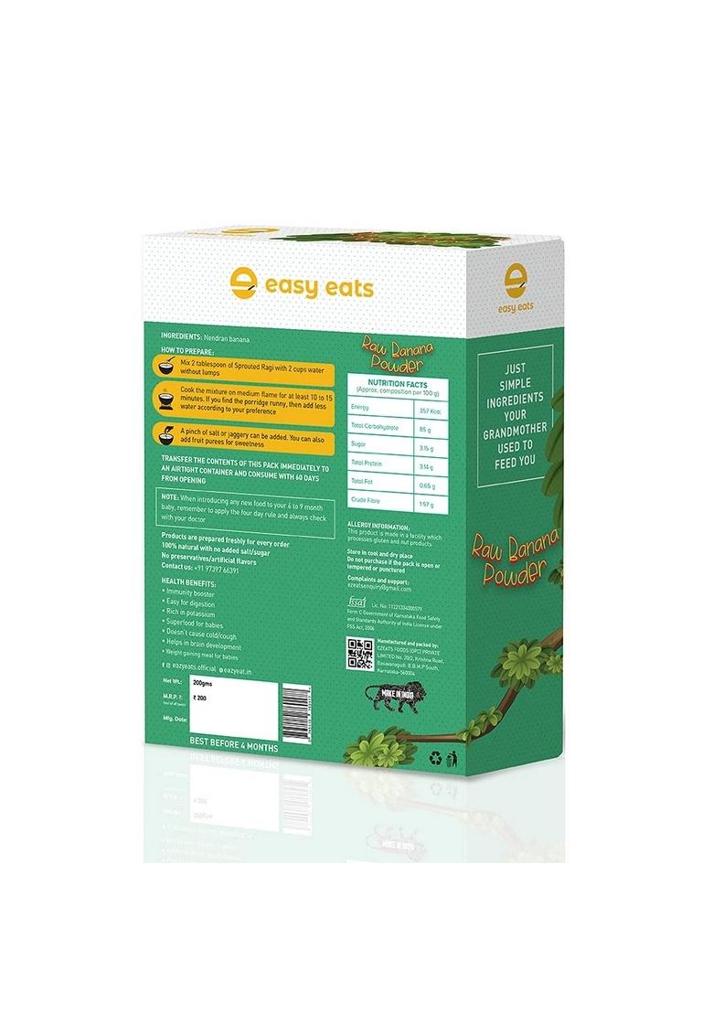 Easy Eats Raw Banana Powder Healthy Porridge Mix | 6 Months+ Baby Food | 100% Natural Health Mix | Organic Baby Food | Infant Food | Made Of Nendran Banana For Little Ones | Maximum Possible Nutrition From Real Food | Cereal 200G | Sathu Maavu Porridge Fo