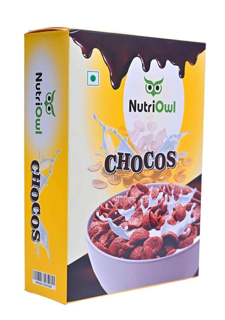 Nutriowl Chocos 200G – Whole Grain Breakfast Cereal, Rich In Fibre, High In Calcium & Protein, Packed With Essential Vitamins & Minerals (Pack Of 1) - Indya