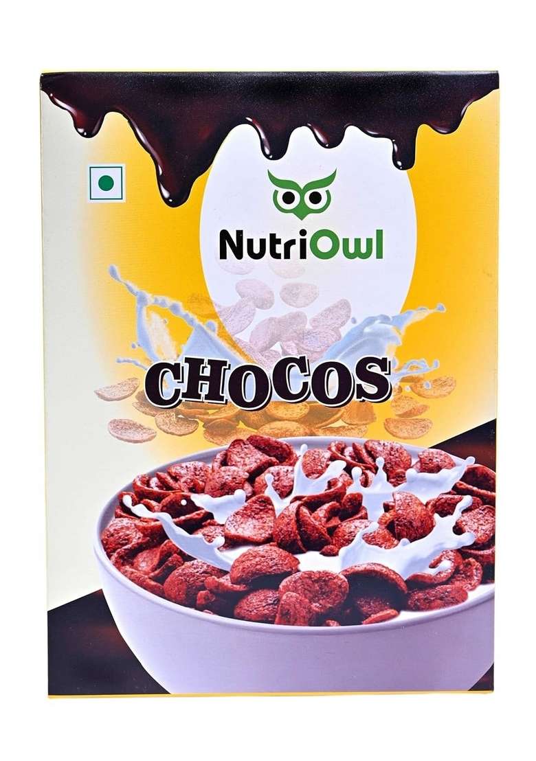 Nutriowl Chocos 200G – Whole Grain Breakfast Cereal, Rich In Fibre, High In Calcium & Protein, Packed With Essential Vitamins & Minerals (Pack Of 1) - Indya