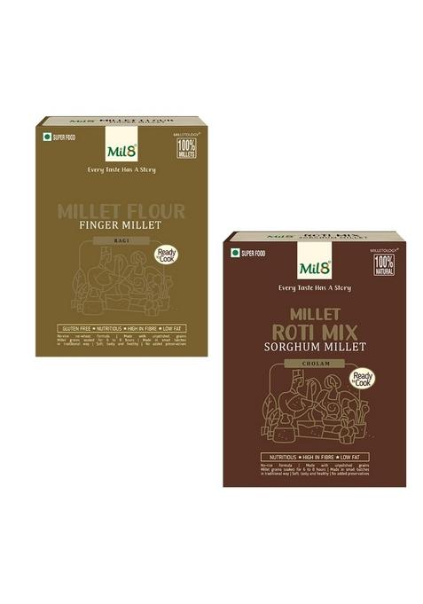 Mil8 Flour Finger & Rotimix Sorghum Millet Combo (300Gram-300Gram) Nutritious, Delicious And Healthy Breakfast Solution