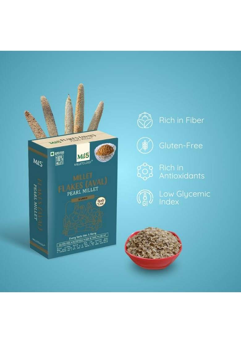 Mil8 Flakes (Aval) Pearl & Dosamix Sorghum Millet Combo (200Gram-300Gram) Nutritious, Delicious And Healthy Breakfast Solution - Indya