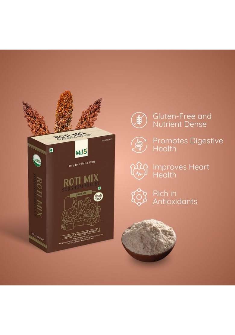 Mil8 Rotimix Sorghum & Flakes (Aval) Sorghum Millet Combo (300Gram-200Gram) Nutritious, Delicious And Healthy Breakfast Solution - Indya
