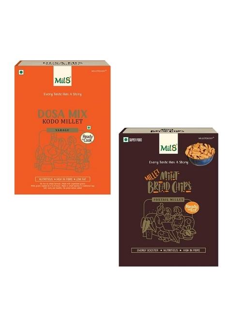 Mil8 Dosamix Kodo & Bread Chips Mint Combo (300Gram-40Gram) Nutritious, Delicious And Healthy Breakfast Solution