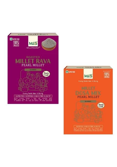 Mil8 Rava Pearl & Dosamix Pearl Millet Combo (300Gram-300Gram) Nutritious, Delicious And Healthy Breakfast Solution