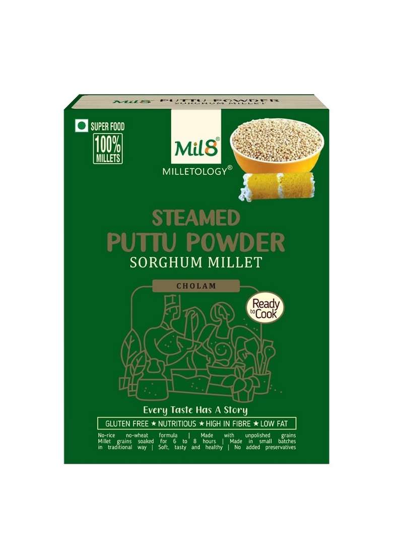 Mil8 Puttu Powder Sorghum & Flakes (Aval) Sorghum Millet Combo (300Gram-200Gram) Nutritious, Delicious And Healthy Breakfast Solution - Indya