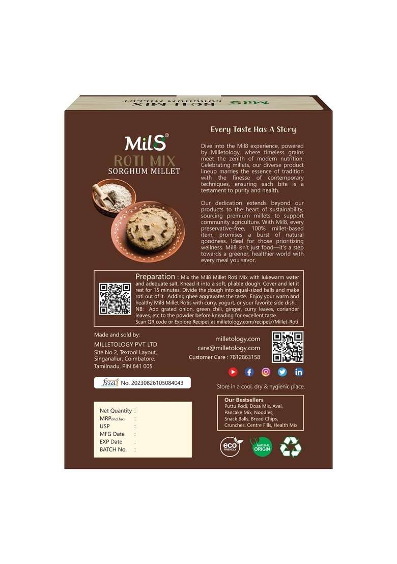 Mil8 Rotimix Sorghum & Flakes (Aval) Pearl Millet Combo (300Gram-200Gram) Nutritious, Delicious And Healthy Breakfast Solution - Indya
