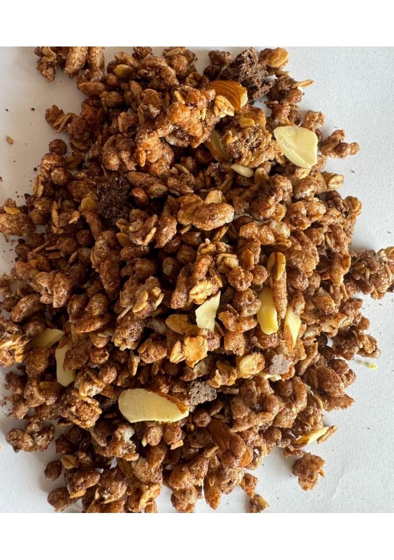 Dryvera Crunchy Choco Granola, High Fibre Breakfast Cereal With Almonds And Oats, Chemical Free, 100% Natural