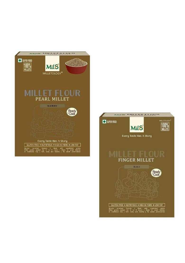 Mil8 Flour Pearl & Flour Finger Millet Combo (300Gram-300Gram) Nutritious, Delicious And Healthy Breakfast Solution