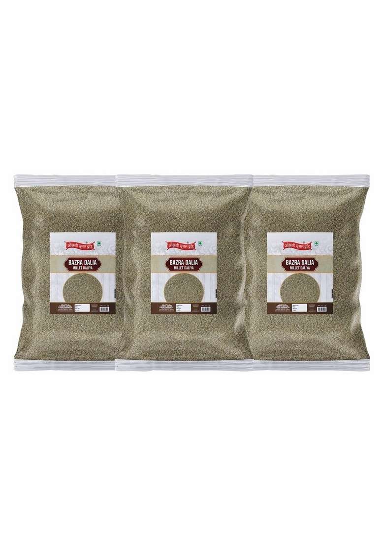 Diwali Sale A+ Bajra Daliya Khichdi|Bandikui Cracked Broken Bajra/Pearl Millet Porridge/Khichdi|Sajje Millet Khichdi Daliya-720G(240G*3Pkt) Great Indian Festival - Indya