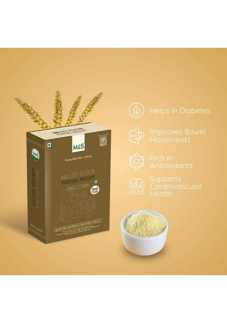 Mil8 Flour Foxtail & Bread Chips Mint Combo (300Gram-40Gram) Nutritious, Delicious And Healthy Breakfast Solution - Indya