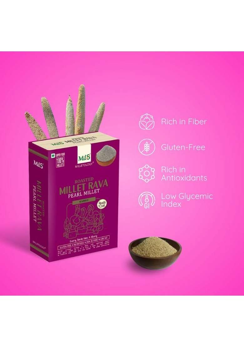 Mil8 Rava Pearl & Rava Finger Millet Combo (300Gram-300Gram) Nutritious, Delicious And Healthy Breakfast Solution - Indya