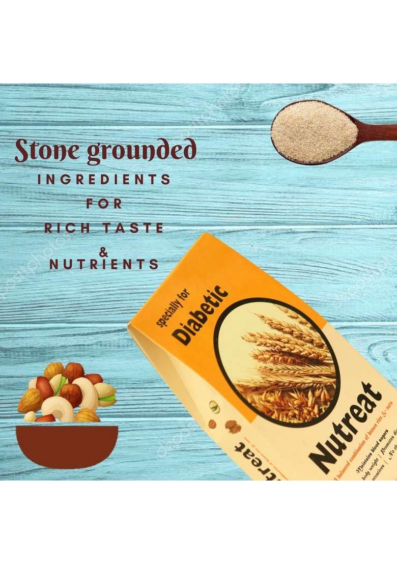 Nutreat- Traditionally Handcrafted Brown Rice Mix With Dry Fruits, Wheat & Flax Seeds| Diabetic Friendly | Stone Grounded| Healthy Breakfast | 200Gms - Indya