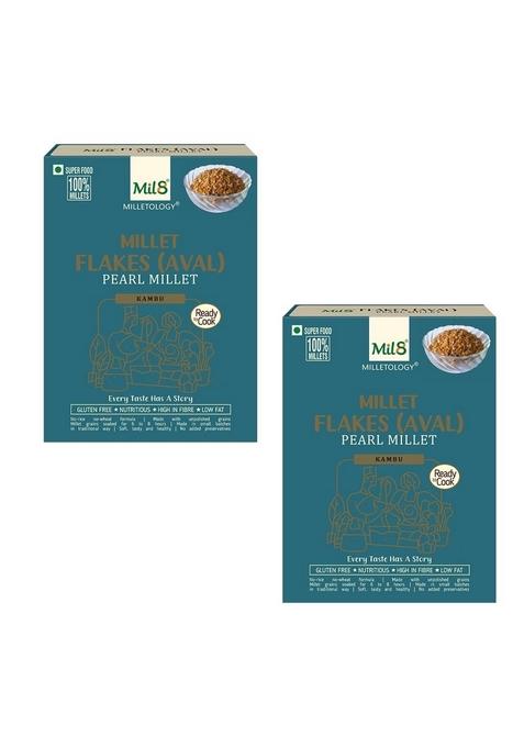 Mil8 Flakes (Aval) Pearl & Flakes (Aval) Pearl Millet Combo (200Gram-200Gram) Nutritious, Delicious And Healthy Breakfast Solution