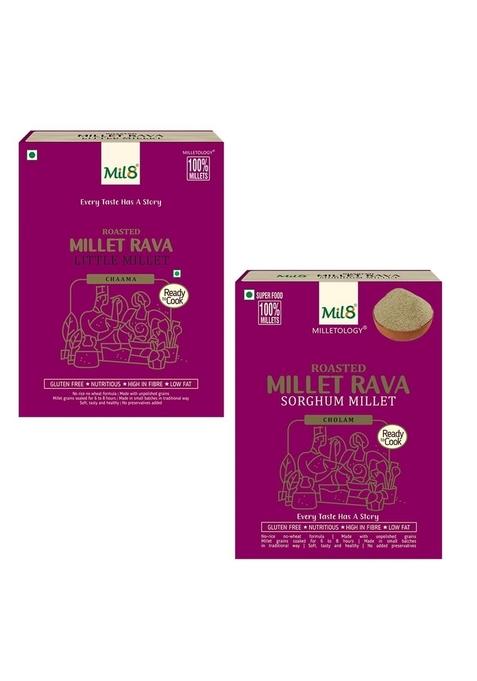 Mil8 Rava Little & Rava Sorghum Millet Combo (300Gram-300Gram) Nutritious, Delicious And Healthy Breakfast Solution