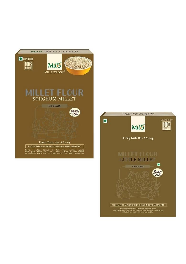 Flour Sorghum & Flour Little Millet Combo (300Gram-300Gram) Nutritious, Delicious And Healthy Breakfast Solution