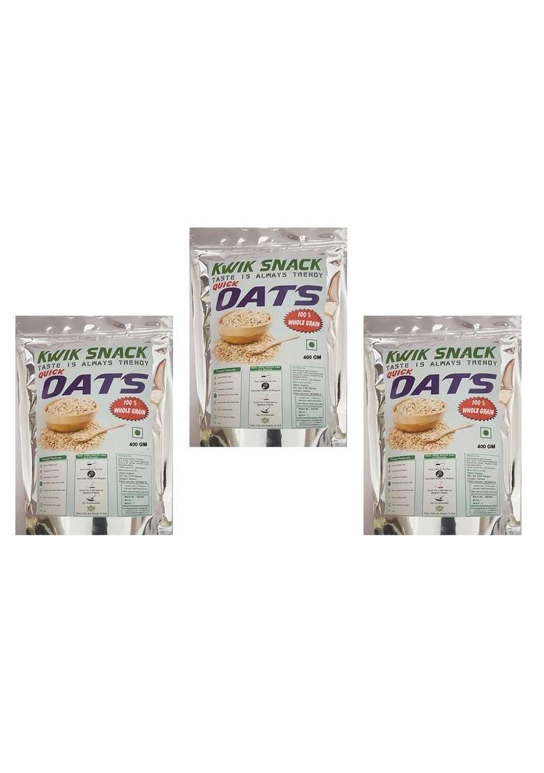 Combo Pack Of 3 Quick Oats (400 Gm Each) - Indya