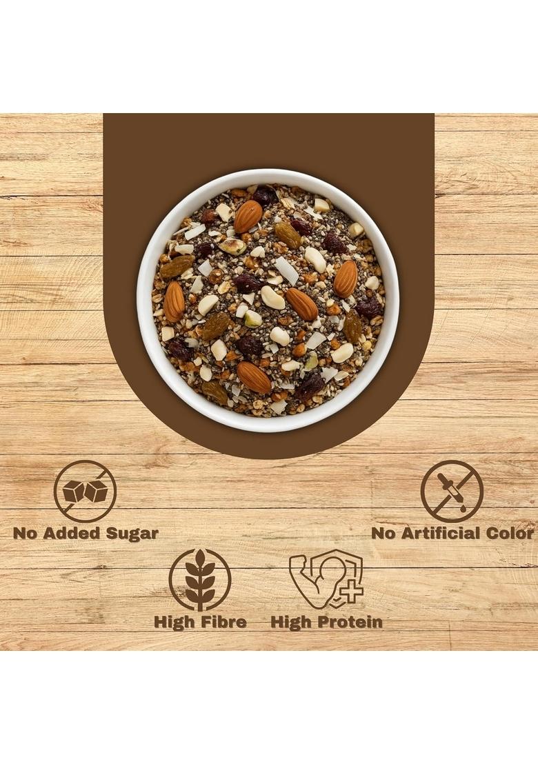 Millet 'N' Minutes Millet Granola, Nuts And Cranberries, No Added Preservatives, Rich In Vitamins And Fibre, 40% Millet