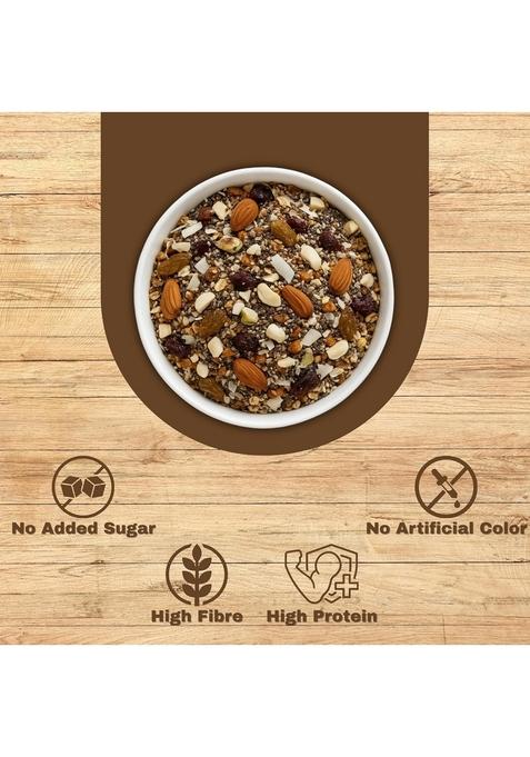 Millet 'N' Minutes Millet Granola, Nuts And Cranberries, No Added Preservatives, Rich In Vitamins And Fibre, 40% Millet